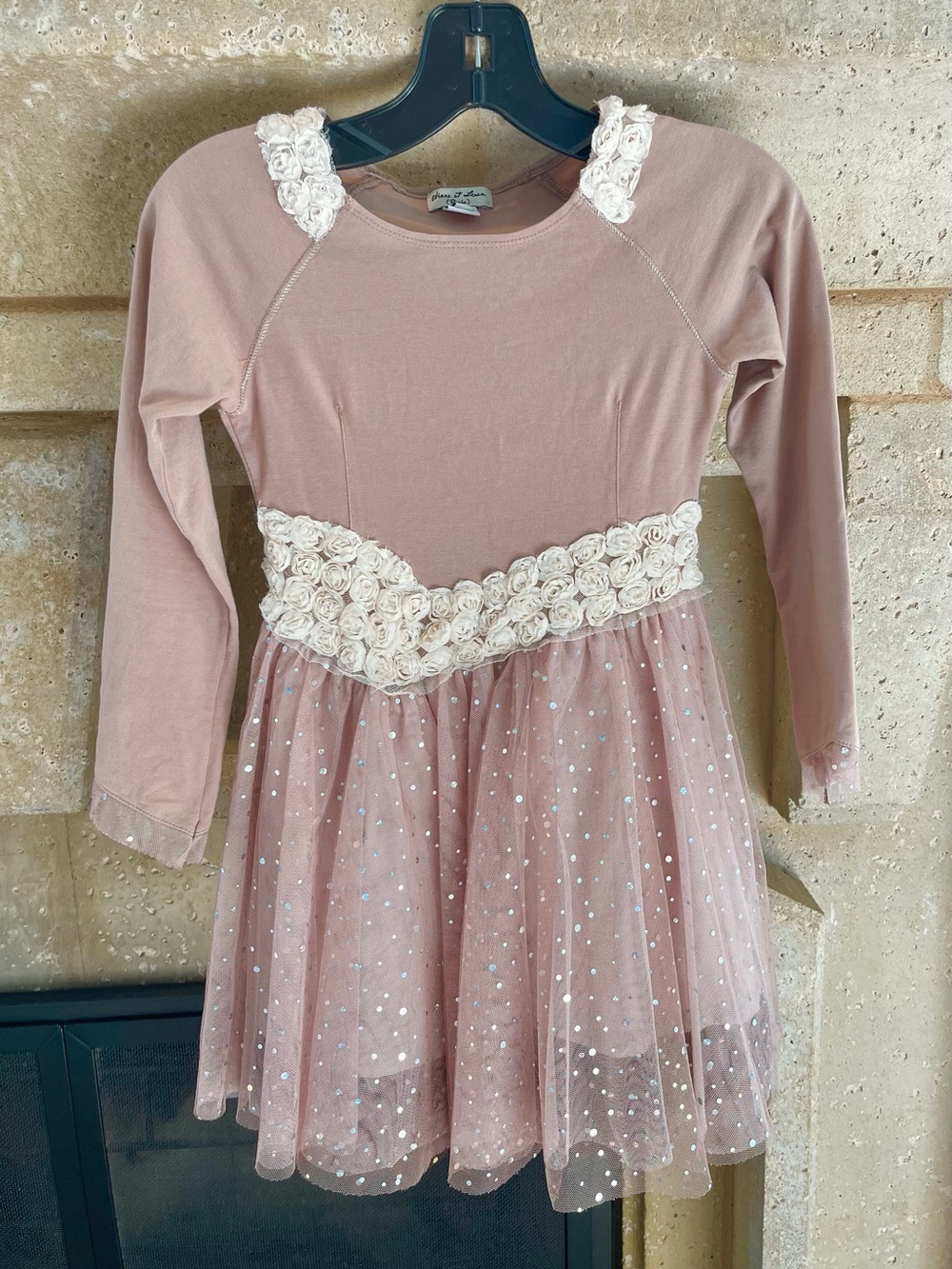 Eliana et Lena Dusty Pink Rosette Tulle Dress